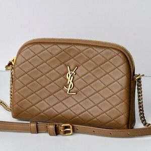 Yves Saint Laurent Quilted Brown Crossbody Bag